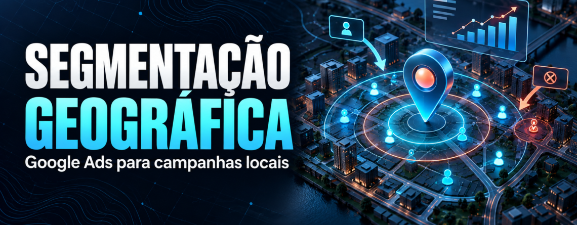 Mapa com áreas segmentadas em uma campanha local no Google Ads