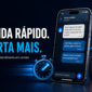 Ilustração de atendimento a leads pelo celular, com cronômetro e gráfico de vendas.